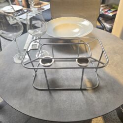 Plattenwärmer 2-flammig, B 28 x T 18.5 x H 12 cm