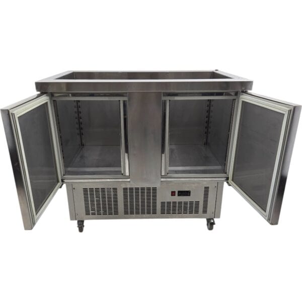 Saladette 3x GN 1/1 auf Rollen, 230V, 407W, B 107 x T 70 x H 94 cm – Bild 2