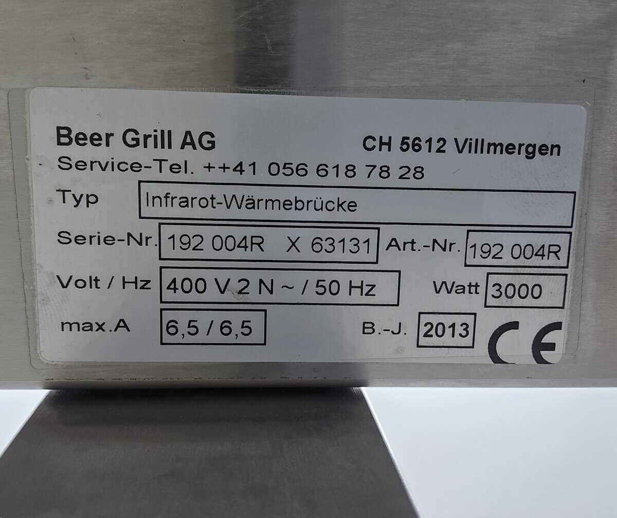Infrarot Wärmebrücke Beer B 182 x T 39 x H 42 cm 400V, 3000W – Bild 7