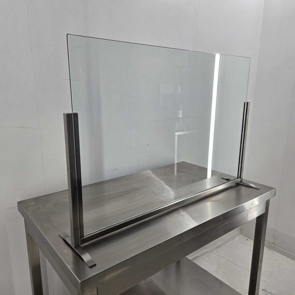 Spritzschutz I Spuckschutz Glas/Edelstahl, B 90 x T 12 x H 60 cm, 8 mm – Bild 2