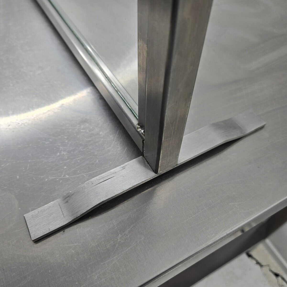 Spritzschutz I Spuckschutz Glas/Edelstahl, B 90 x T 12 x H 60 cm, 8 mm – Bild 4