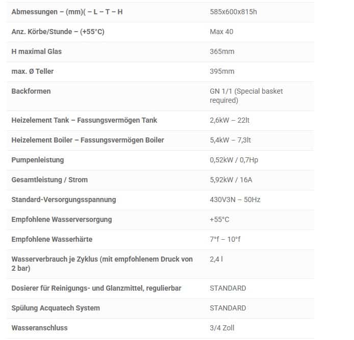 Untertisch-Geschirrspüler - ME-Line 50, B 58.5 x T 60 x H 81.5 cm, 400V, 5.95kW – Bild 2
