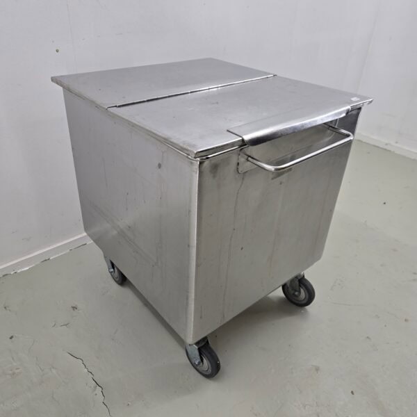 Mehlwagen I Zutatenwagen Edelstahl mit Haltegriff und Deckel, B 50 x T 55 x H 64 cm, 176 l – Bild 2