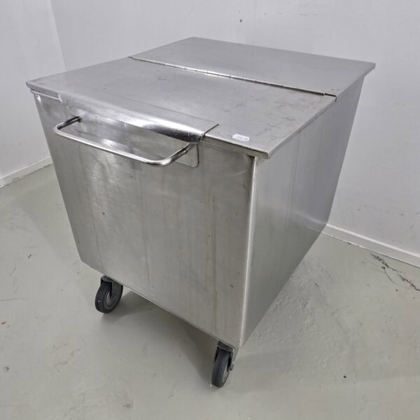 Mehlwagen I Zutatenwagen Edelstahl mit Haltegriff und Deckel, B 50 x T 55 x H 64 cm, 176 l – Bild 3
