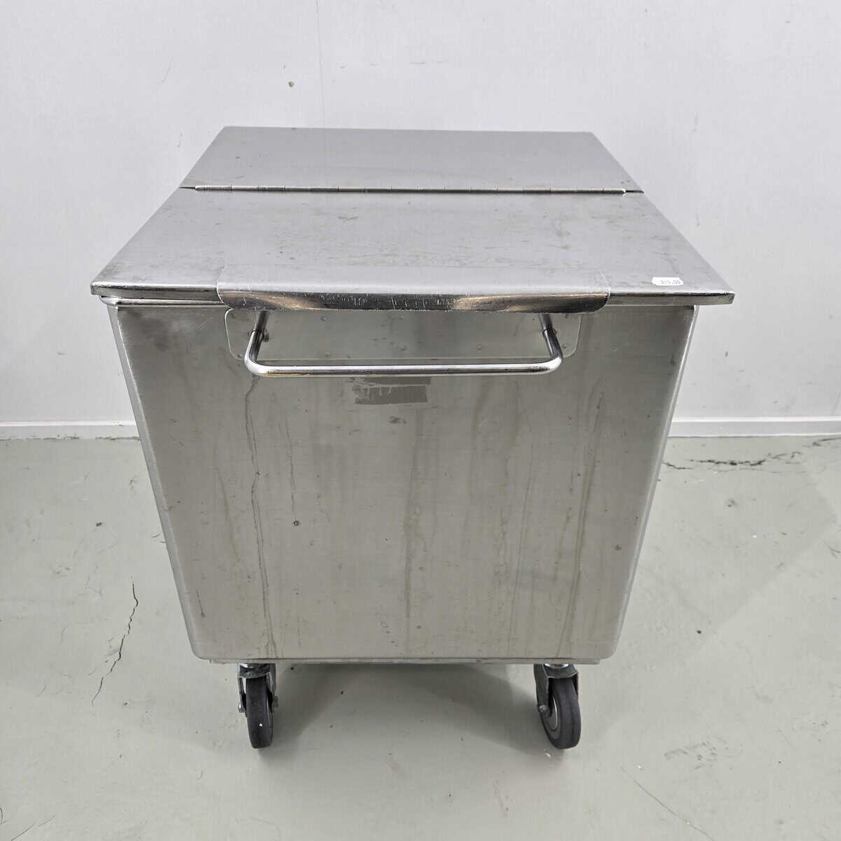 Mehlwagen I Zutatenwagen Edelstahl mit Haltegriff und Deckel, B 50 x T 55 x H 64 cm, 176 l