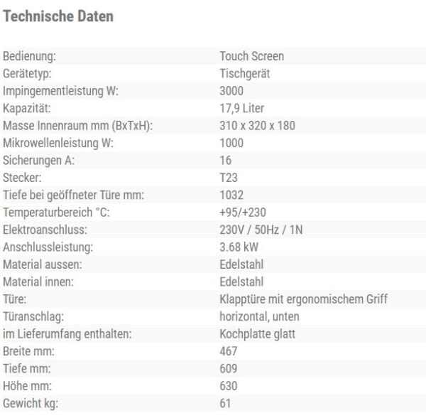Mikrowellenofen LAINOX Oracle Standard Kombi-Schnellgarsystem 230V, 3.68kW, 61 kg I CHF 4'990.00 – Bild 5