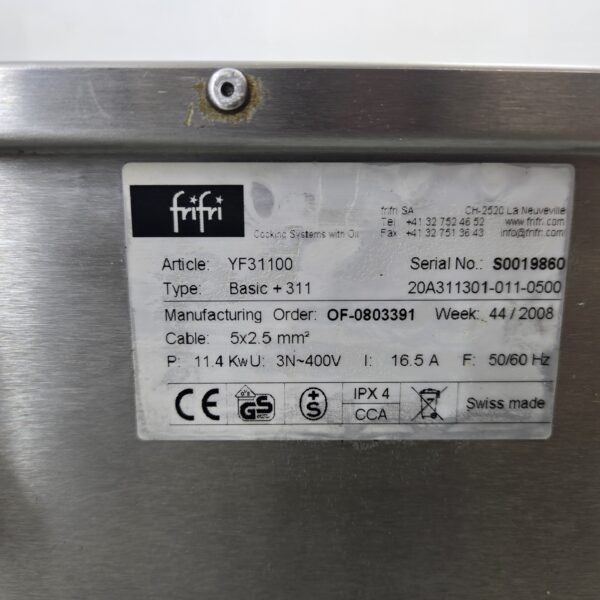 Friteuse frifri Standmodell Basic +311, 12.5-14 Liter, 400V, 11.4kW, B 30 x T 65 x H 95 cm – Bild 6