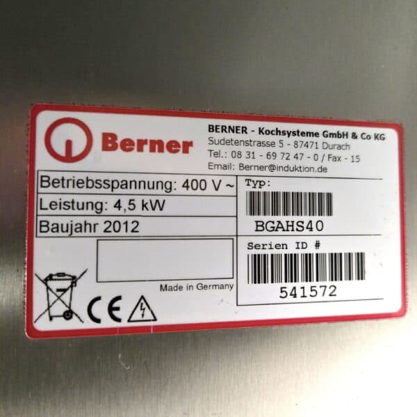 Grillplatte I Griddleplatte Berner Tischbratplatte glatt B 40 x T 60 x H 20 cm, 400V, 4.5kW – Bild 5