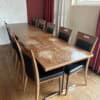 Tisch Eiche dunkel mit Metallgestell, B 120 x T 80 x H 75 cm