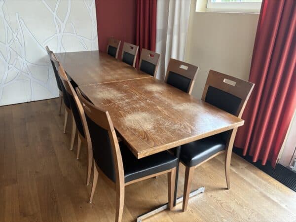 Tisch Eiche dunkel mit Metallgestell, B 120 x T 80 x H 75 cm