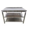 Arbeitstisch Edelstahl mit 2 Tablar B 120 x T 70 x H 83 cm