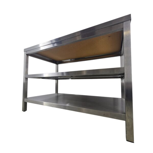 Arbeitstisch Edelstahl mit 2 Tablar B 120 x T 70 x H 83 cm – Bild 5