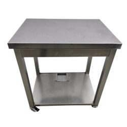 Arbeitstisch Edelstahl mit Zwischenboden auf Rollen  B 70 x T 50 x H 78 cm