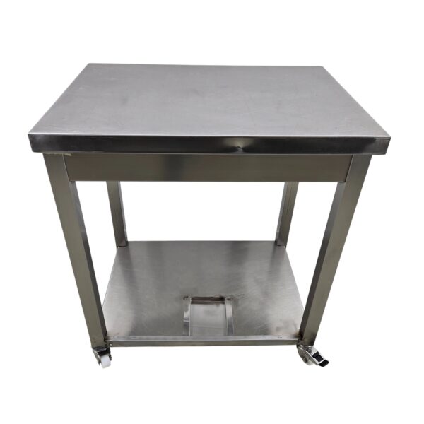 Arbeitstisch Edelstahl mit Zwischenboden auf Rollen  B 70 x T 50 x H 78 cm – Bild 2