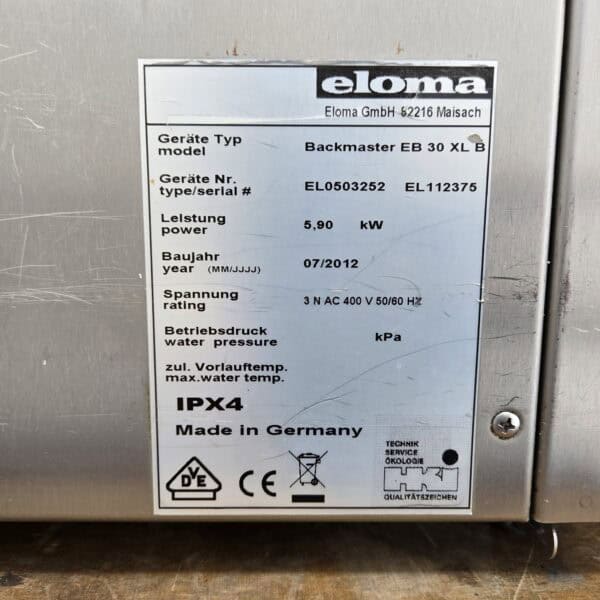 Backofen Eloma Backmaster 3x 60 x 40 cm – Bild 6