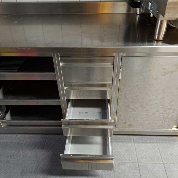 Küchenkombination Edelstahl B 340 x T 80 x 91 cm – Bild 4