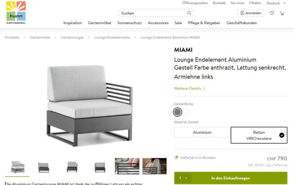Garten Loungesessel MIAMI Octa olivgrün inkl. Loungetische, Hunn Gartenmöbel, ca. 40-teilig (30-35 Sessel + 6 Beistelltische) – Bild 10