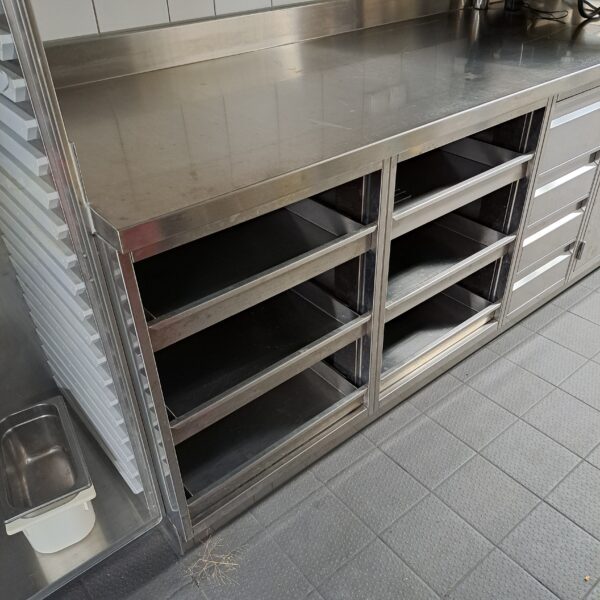 Küchenkombination Edelstahl B 340 x T 80 x 91 cm – Bild 3