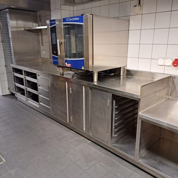 Küchenkombination Edelstahl B 340 x T 80 x 91 cm