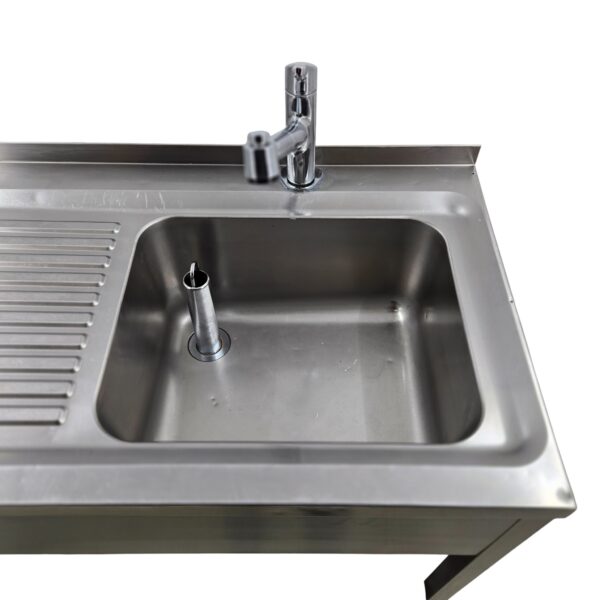 Spültisch Edelstahl mit 1 Spülbecken inkl. Küchenarmatur B 120 x T 60 x H 85 cm – Bild 7