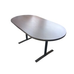 Tisch oval Kunstharz braun grau, B 150 x T 80 x H 75 cm