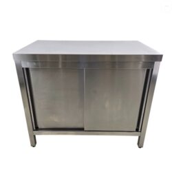 Arbeitsschrank Edelstahl mit Schiebetüren und 1 Tablar