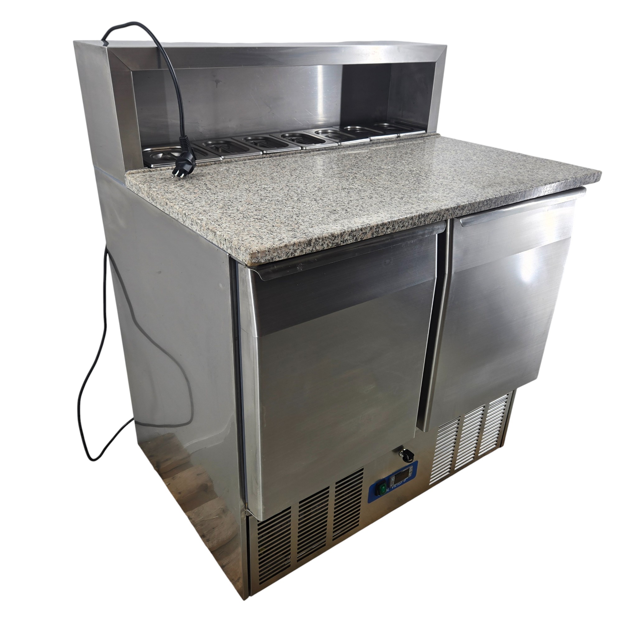 Saladette mit Arbeitsplatte aus Granit CRP 90, 230V, 196.2W, 261 l, B 90 x T 70 x H 110 cm – Bild 3