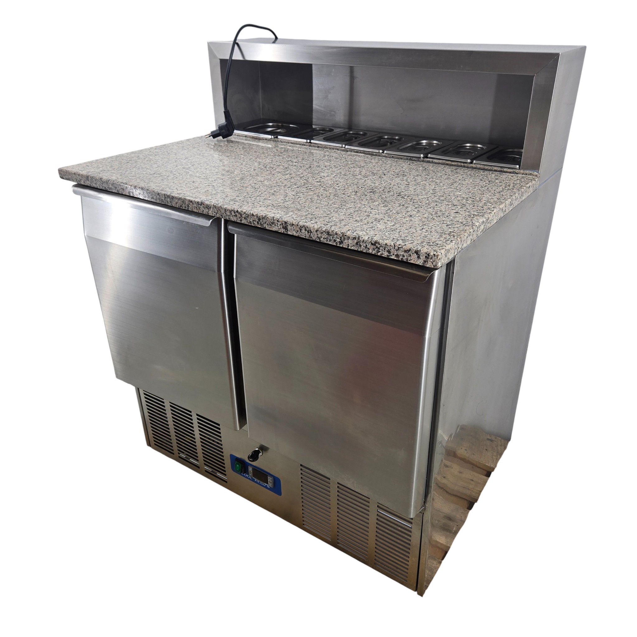 Saladette mit Arbeitsplatte aus Granit CRP 90, 230V, 196.2W, 261 l, B 90 x T 70 x H 110 cm – Bild 4