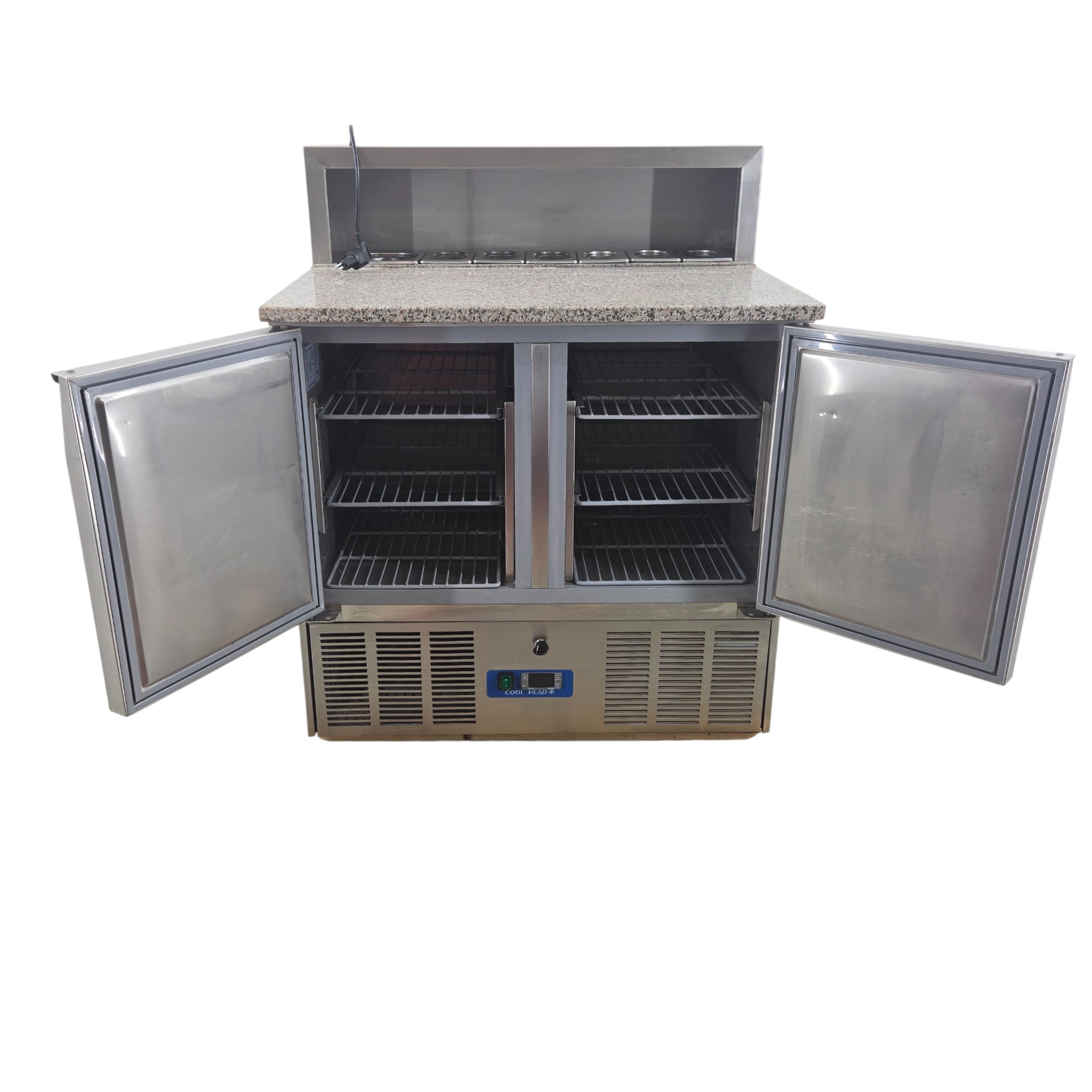 Saladette mit Arbeitsplatte aus Granit CRP 90, 230V, 196.2W, 261 l, B 90 x T 70 x H 110 cm – Bild 5