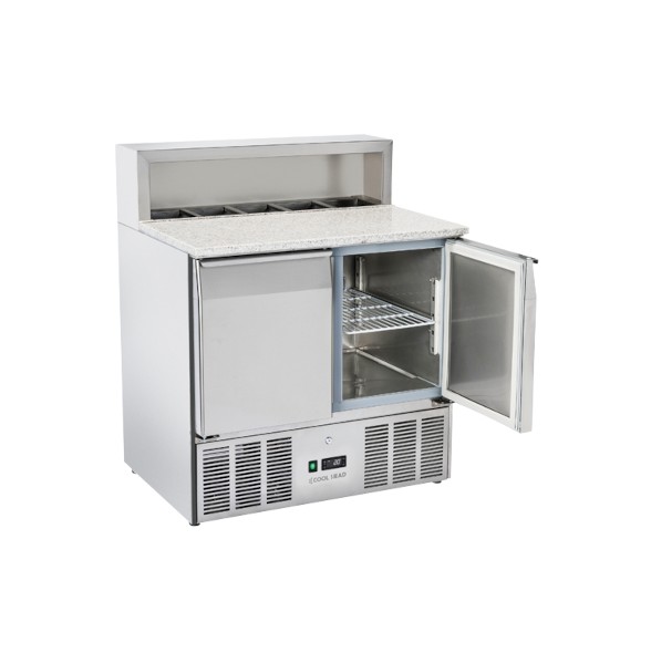 Saladette mit Arbeitsplatte aus Granit CRP 90, 230V, 196.2W, 261 l, B 90 x T 70 x H 110 cm