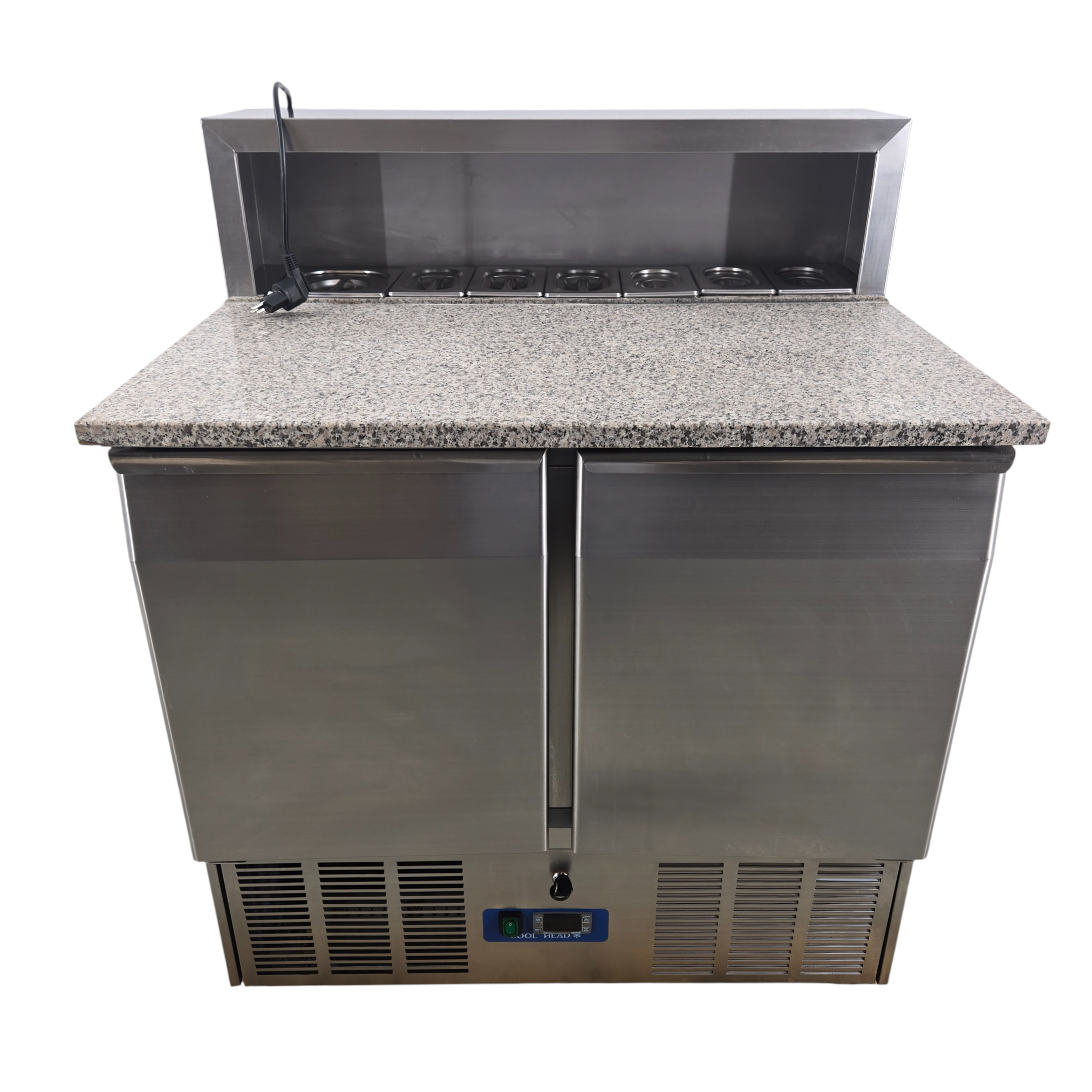 Saladette mit Arbeitsplatte aus Granit CRP 90, 230V, 196.2W, 261 l, B 90 x T 70 x H 110 cm – Bild 2