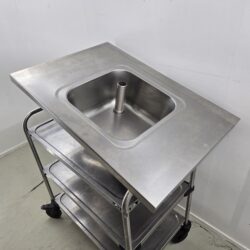 Spülbecken Edelstahl mit 1 Becken, B 90 x T 63 x H 20 cm