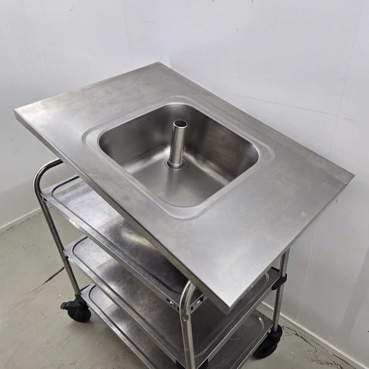 Spülbecken Edelstahl mit 1 Becken, B 90 x T 63 x H 20 cm