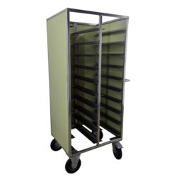 Tablettwagen 20x GN 1/1 mit Verkleidung 3-seitig, grün B 600 x T 83 x H 172 cm