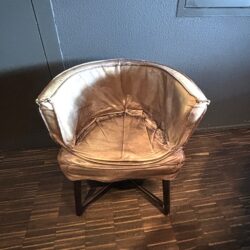 Sessel Leder braun Bezug abnehmbar B 70 x T 55 x H 75/SH45 cm