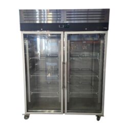 Getränkekühlschrank 1200 Liter - mit 2 Glastüren, fahrbar, B 148 x T 73 x H 201 cm