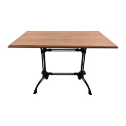 Tisch Massivholz mit Gusseisengestell, B 120 x T 70 x H 73 cm