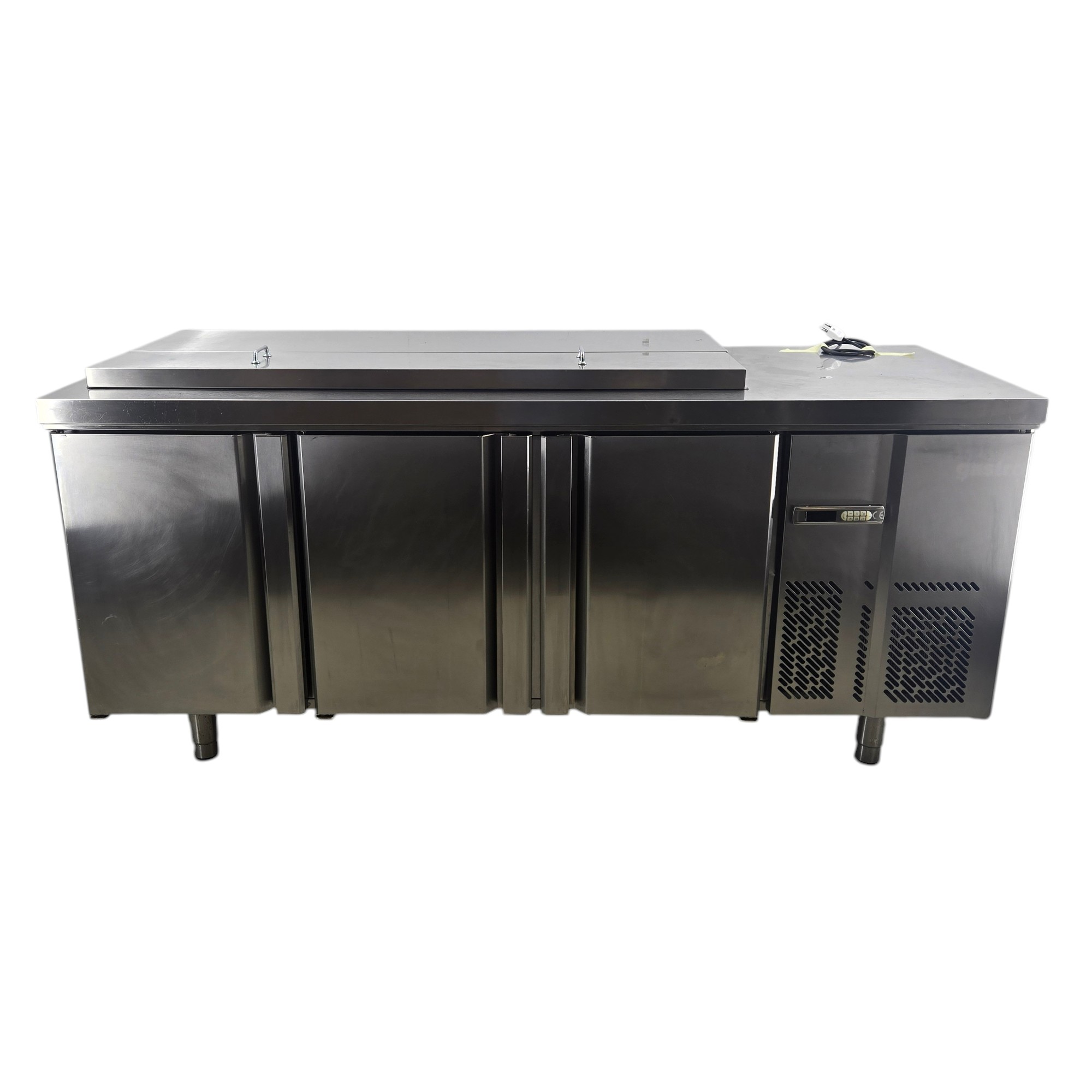 Saladette 4x GN 1/1, 3 Flügeltüren GN 1/1, B 196 x T 70 x H 66 cm – Bild 2