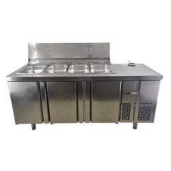 Saladette 4x GN 1/1, 3 Flügeltüren GN 1/1, B 196 x T 70 x H 66 cm