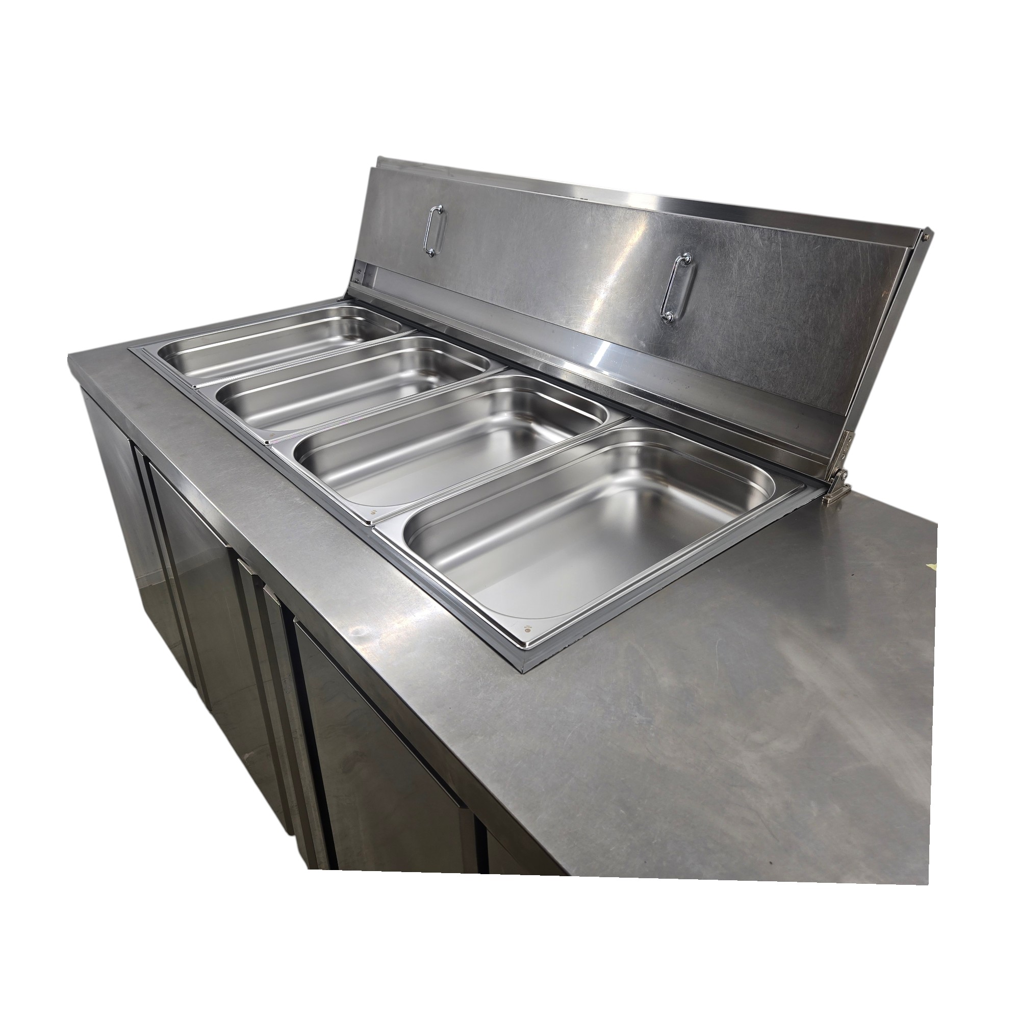 Saladette 4x GN 1/1, 3 Flügeltüren GN 1/1, B 196 x T 70 x H 66 cm – Bild 5