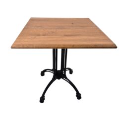 Tisch Massivholz mit Gusseisenbein, B 70 x T 70 x H 73 cm