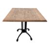 Tisch Massivholz mit Gusseisenbein, B 75 x T 70 x H 73 cm