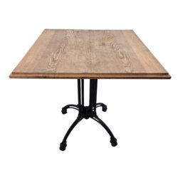 Tisch Massivholz mit Gusseisenbein, B 75 x T 70 x H 73 cm