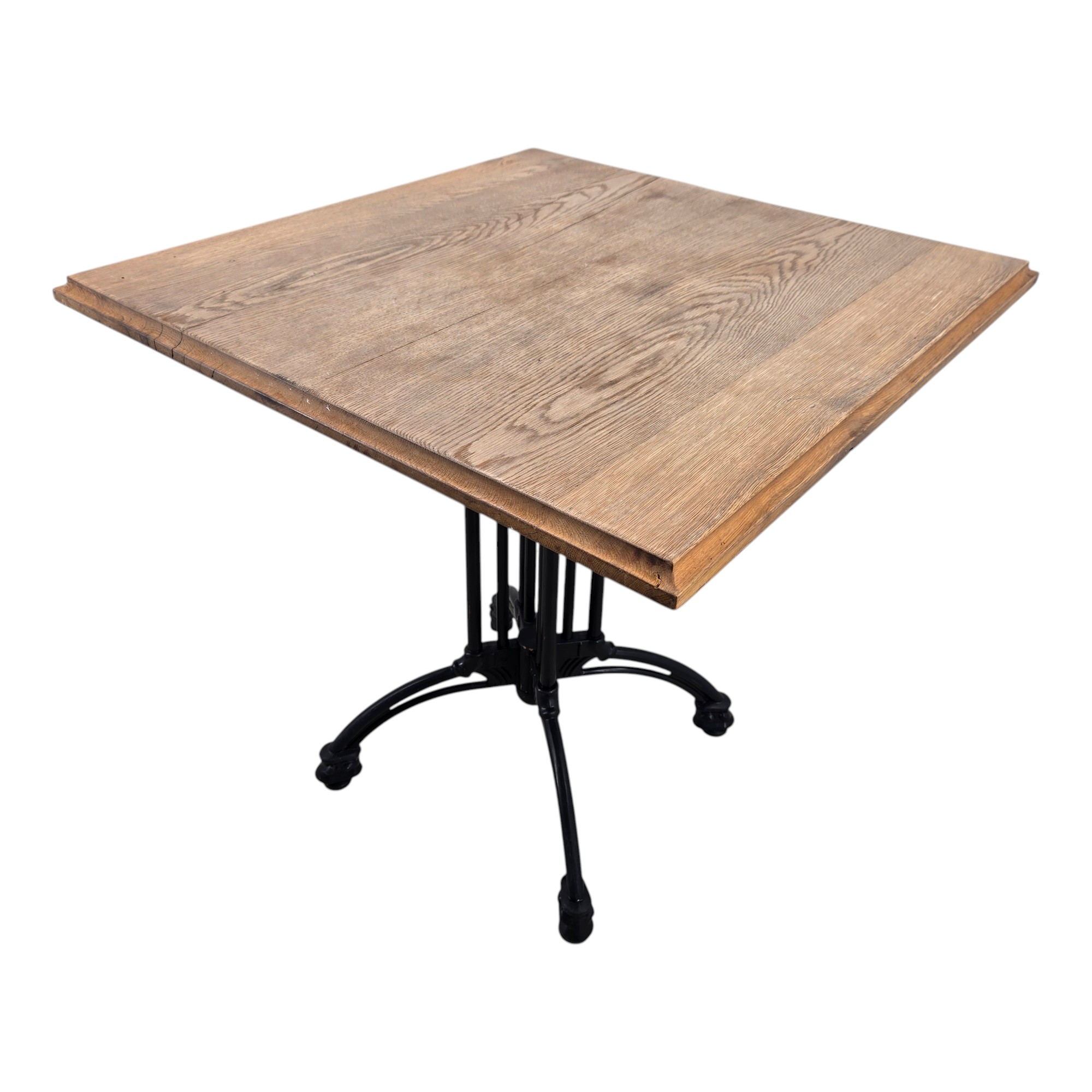 Tisch Massivholz mit Gusseisenbein, B 75 x T 70 x H 73 cm – Bild 2