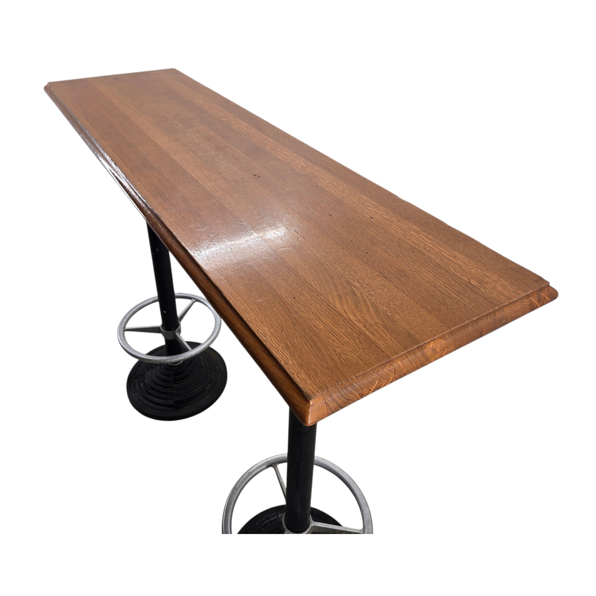 Bartisch Holz mit Gusseisengestelle, B 140 x T 42 x H 112 cm – Bild 3