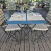Gartentisch klappbar Metall blau 2er, B 75 x T 75 x H 75.5 cm