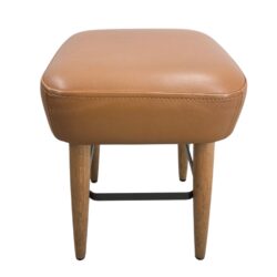 Hocker Schnieder Eiche/Kunstleder Cognac