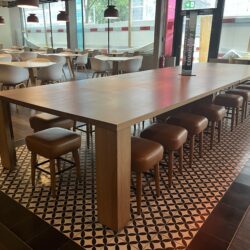 Hocker Schnieder Eiche/Leder Cognac – Bild 3