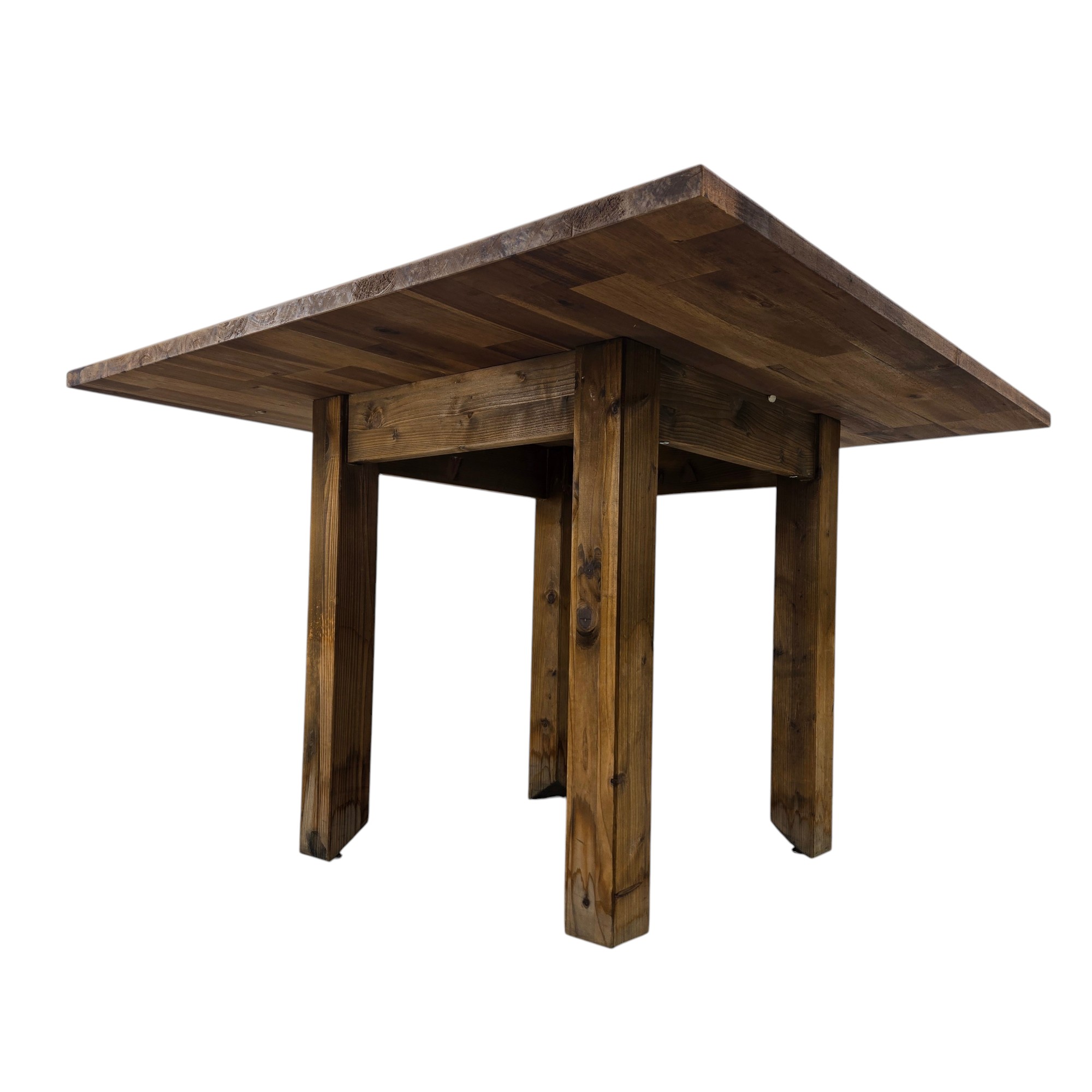 Tisch Holz rustikal, quadratisch, B 109 x T 109 x H 73 cm – Bild 3